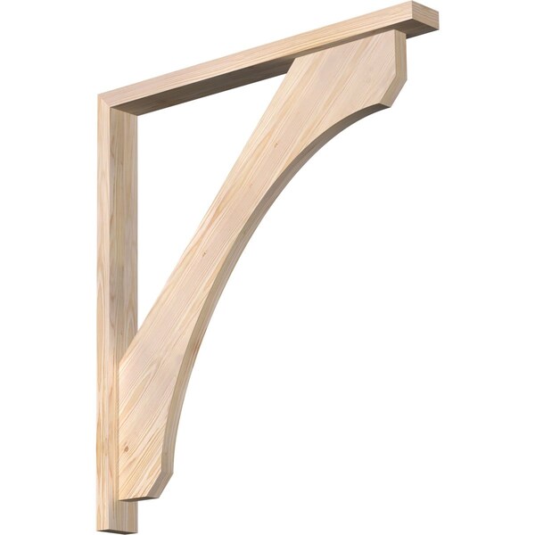 Ekena Millwork Legacy Block Smooth Bracket w/ Offset Brace, Douglas Fir, 3 1/2"W x 34"D x 38"H BKT0402X34X38LEC05SDF - main